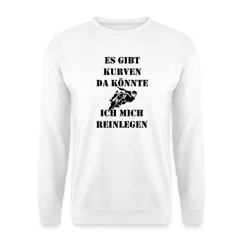 Curves Lay Motorcycle - Unisex Sweatshirt - white - Front