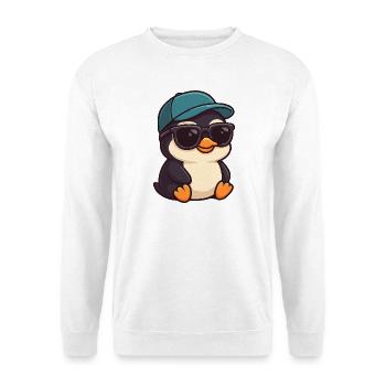 Cooler Pinguin mit Sonnenbrille Sommer Freude  - Unisex Pullover - Weiß - Vorne