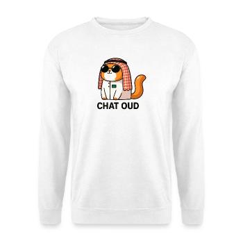 Chatpelle #3 - Chat Oud - Sweat-shirt Unisexe - blanc - Devant