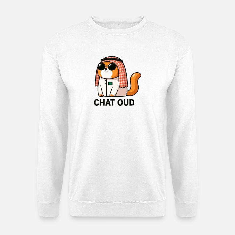 Chatpelle #3 - Chat Oud - Sweat-shirt Unisexe - blanc