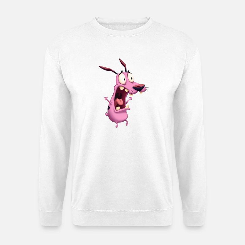 Verspieltes Cartoon-Hund Motiv - Unisex Pullover - Weiß