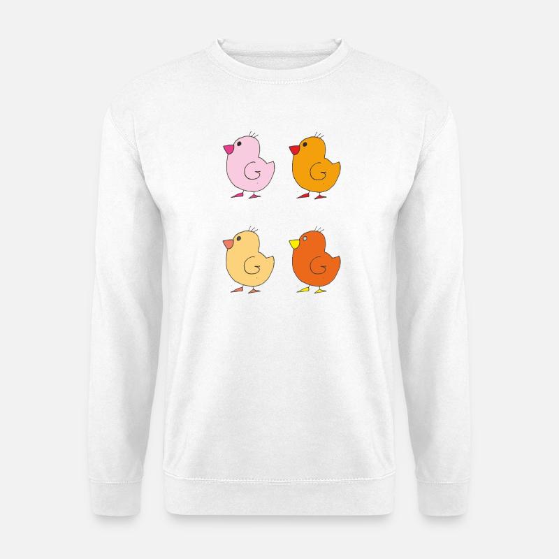 Bunte Entenküken Illustrationen - Unisex Pullover - Weiß