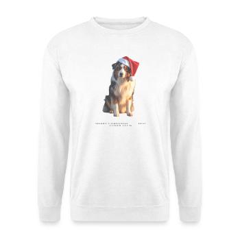 Boder Collie Weihnachts-Hund im Santa-Hut - Unisex Pullover - Weiß - Vorne