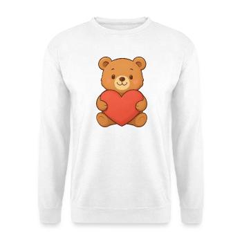 Ours câlin avec du cœur – l’amour à donner - Sweat-shirt Unisexe - blanc - Devant