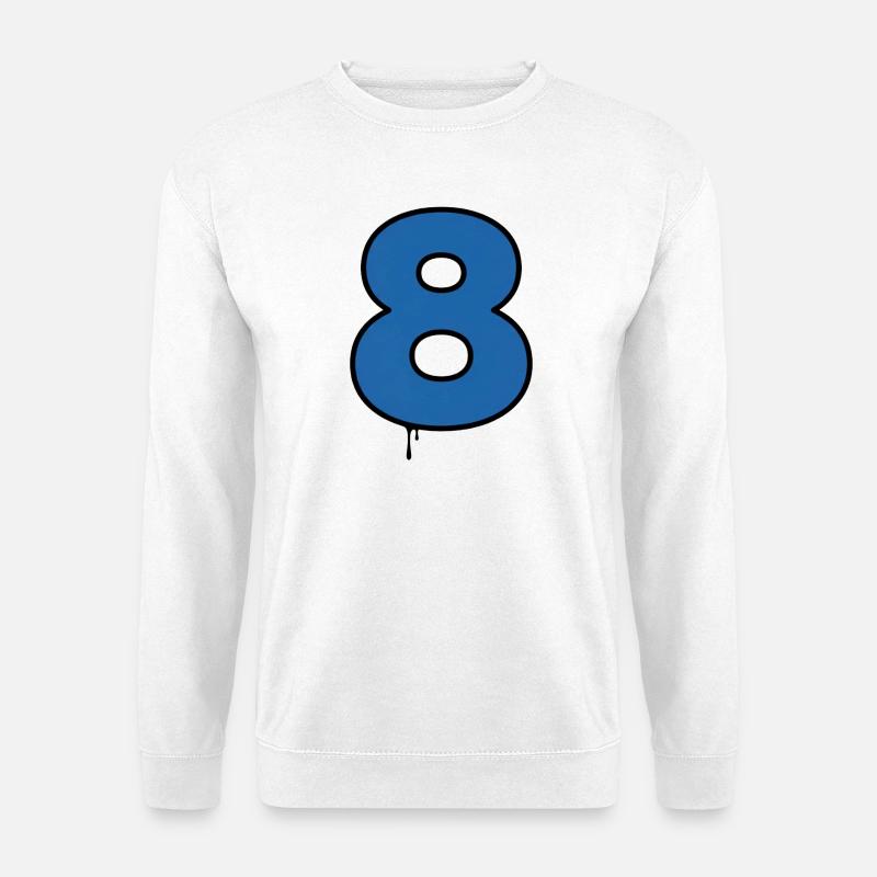Tropfendes Blaues Acht Design - Unisex Pullover - Weiß