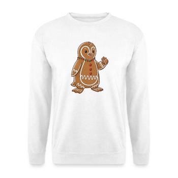 Süßer Weihnachts Pinguin Lebkuchenmann Cartoon Süß - Unisex Pullover - Weiß - Vorne