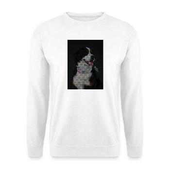Mosaik Hund mit bunter Halskette - Unisex Pullover - Weiß - Vorne