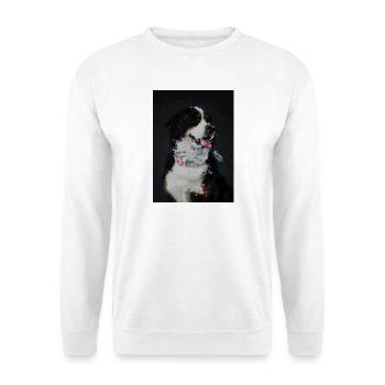 Mosaic Dog with Colorful Collar - Unisex Sweatshirt - white - Front