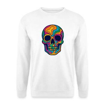Crâne multicolore Halloween - Sweat-shirt Unisexe - blanc - Devant