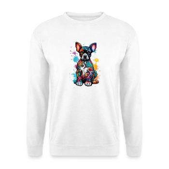 Colorful dog with paint splash - Unisex Sweatshirt - white - Front