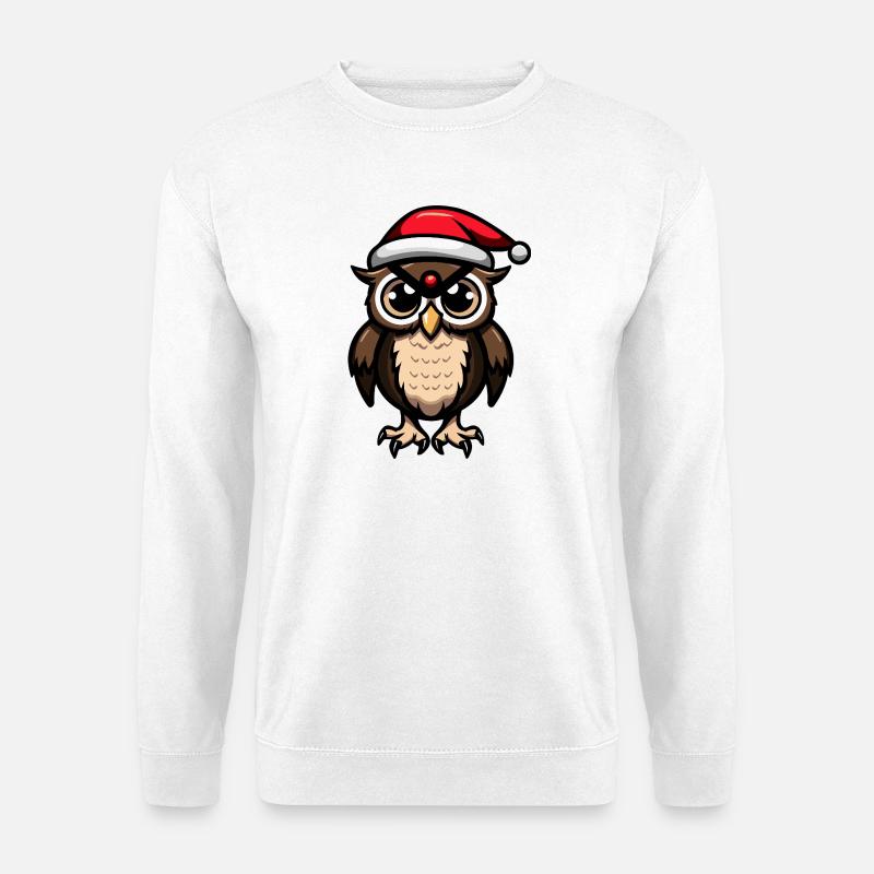 Eule Weihnachten - Unisex Pullover - Weiß