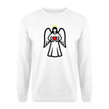 engel-paar-mit-herz-piktogramm-2 - Unisex Pullover - Weiß - Vorne