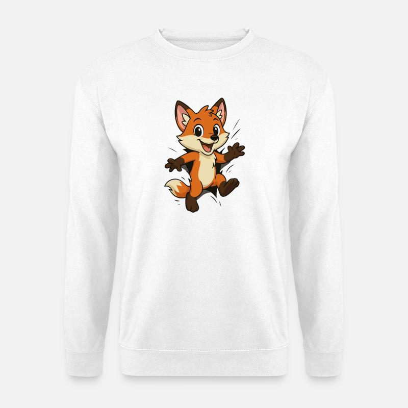 Fröhlicher Fuchs Sprung - Unisex Pullover - Weiß