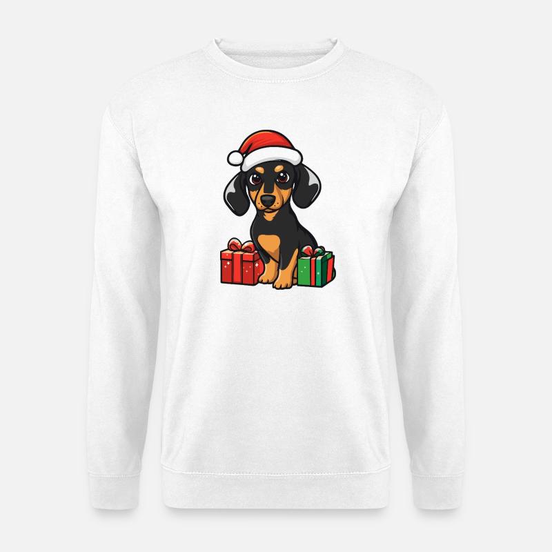 Dachshund Hund Weihnachten Geschenke Dackel - Unisex Pullover - Weiß