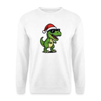 T-Rex Santa with sunglasses - Unisex Sweatshirt - white - Front
