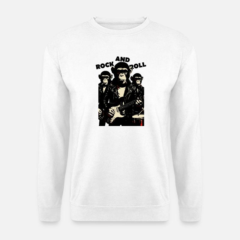 Rock and Roll Monkey band - Unisex Sweatshirt - white