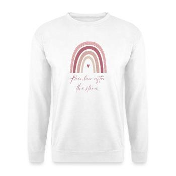 Rainbow after the Storm – Hoffnung & Liebe - Unisex Pullover - Weiß - Vorne
