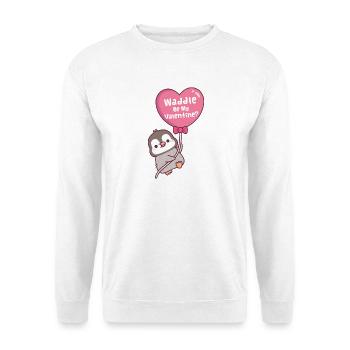 Cute Penguin Heart Balloon Waddle Be My Valentine - Unisex Sweatshirt - white - Front