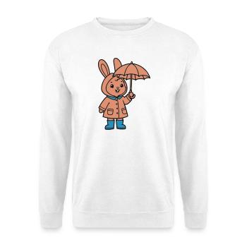 Niedlicher Hase Regenmantel Schirm - Unisex Pullover - Weiß - Vorne