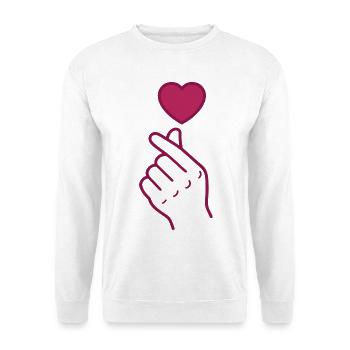 Doigts Coréens Amour Kpop Musique coréenne Corée - Sweat-shirt Unisexe - blanc - Devant