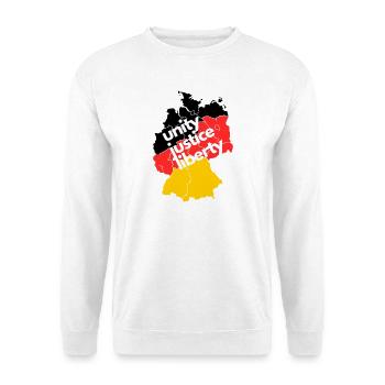 Deutschlandkarte - Einigkeit, Recht & Freiheit - Unisex Pullover - Weiß - Vorne