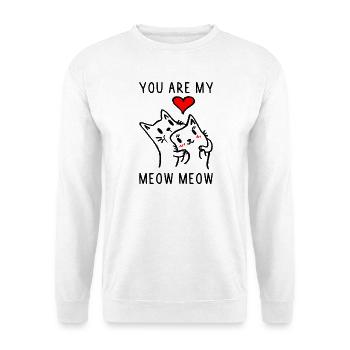 Diction drôle de chat pour la Saint-Valentin - Sweat-shirt Unisexe - blanc - Devant