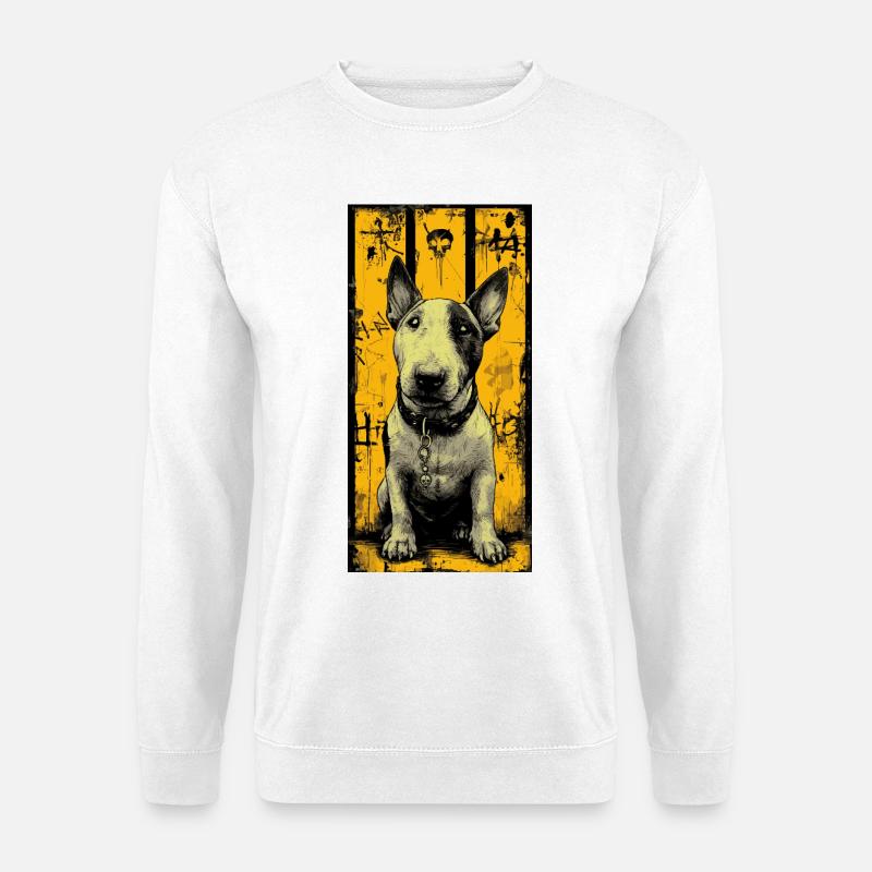 Bullterrier Schädel Grunge - Unisex Pullover - Weiß