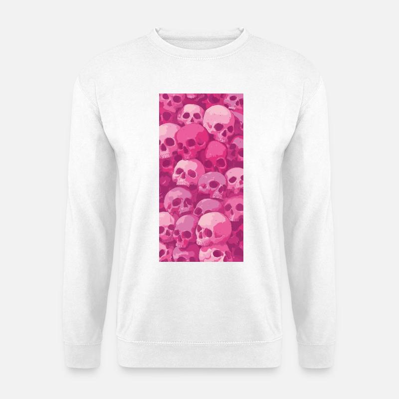 Pink Skull Pattern - Unisex Sweatshirt - white