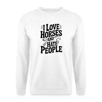 J’adore les chevaux et je déteste les gens - Sweat-shirt Unisexe - blanc - Devant