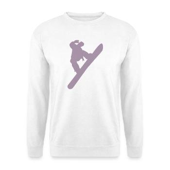 Snowboarder Silhouette Winter Sport Snow - Unisex Sweatshirt - white - Front