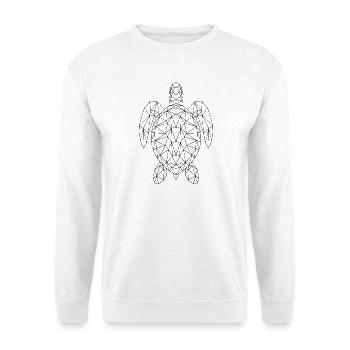 Geometric Sea Turtle Black Silhouette - Unisex Sweatshirt - white - Front