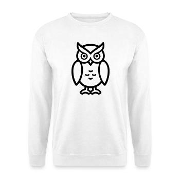 Eule - Unisex Pullover - Weiß - Vorne