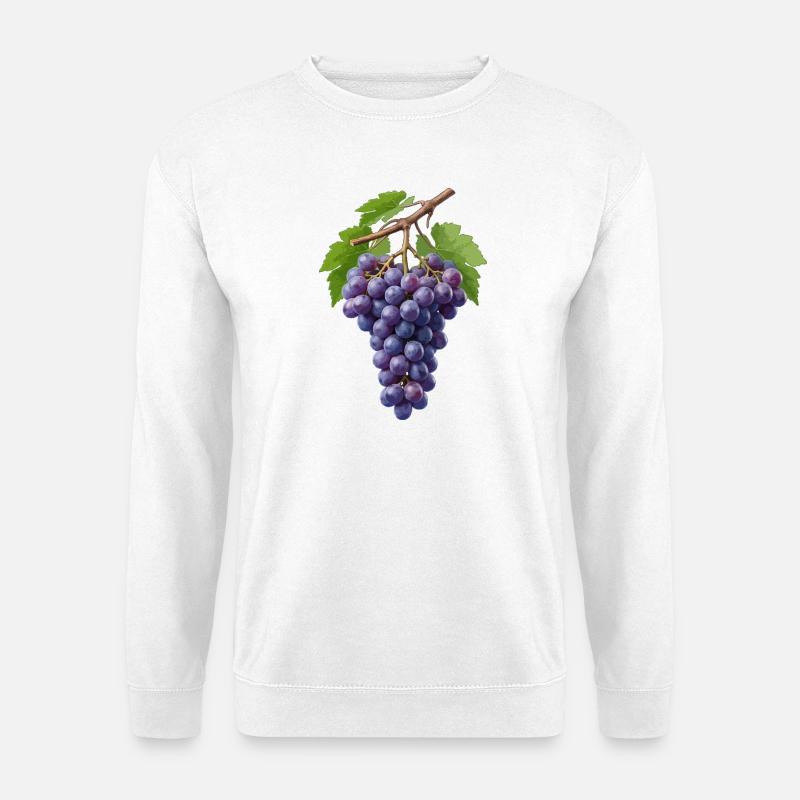 Dunkelviolette Traubentraube - Unisex Pullover - Weiß