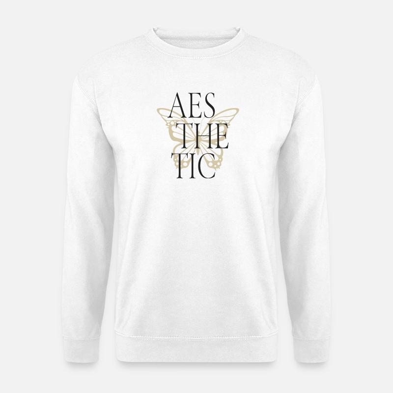 Typographie Esthétique Papillon Tee - Sweat-shirt Unisexe - blanc