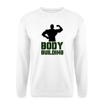 Kraftvolle Bodybuilding Typografie - Unisex Pullover - Weiß - Vorne