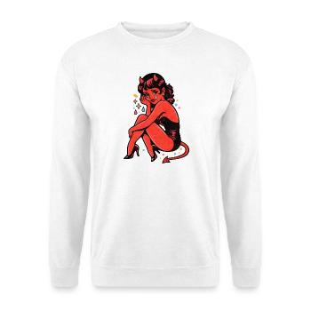 Crimson Devil Girl Crying Illustration - Unisex Sweatshirt - white - Front