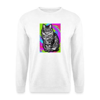 chat - Sweat-shirt Unisexe - blanc - Devant
