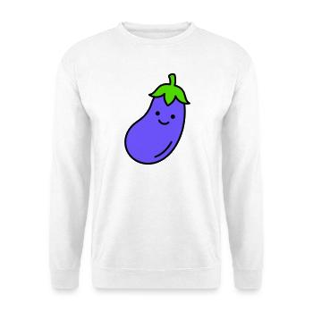 Aubergine - Unisex Pullover - Weiß - Vorne