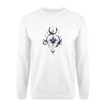 Cosmic Moon Sigil in Purple Nebula - Unisex Sweatshirt - white - Front