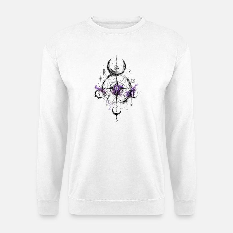 Lila Geometrie der Nacht - Unisex Pullover - Weiß