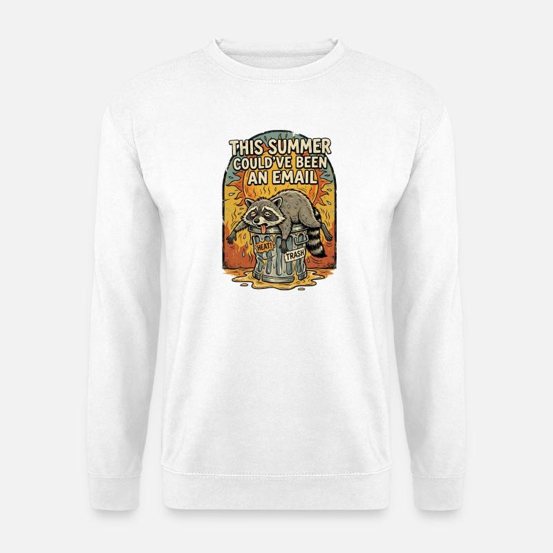 Lustiges Hitzewellen-Waschbär-Meme-T-Shirt - Unisex Pullover - Weiß