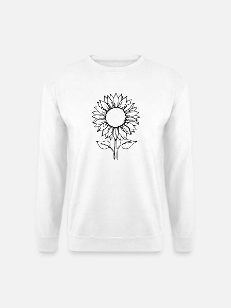 Blume schwarz Blume Blumen Sonnenblume Blüte - Unisex Pullover - Weiß