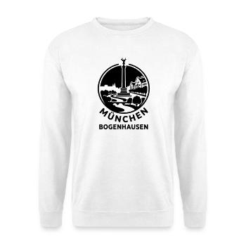 Bogenhausen München – Skyline & Friedensengel - Unisex Pullover - Weiß - Vorne