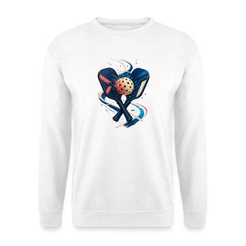 Schläger und Ball in Bewegung - Unisex Pullover - Weiß - Vorne