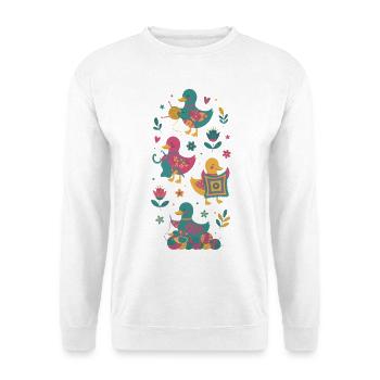 Lustige Enten für Häkelliebhaber und Garn - Unisex Pullover - Weiß - Vorne