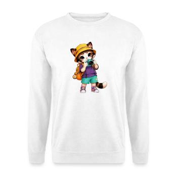 Chaton explorateur caméra orange - Sweat-shirt Unisexe - blanc - Devant