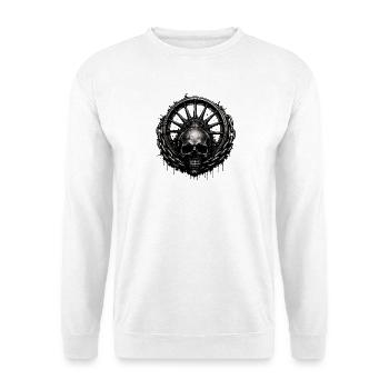 Motif sombre frappant avec crâne, chaîne solide - Sweat-shirt Unisexe - blanc - Devant