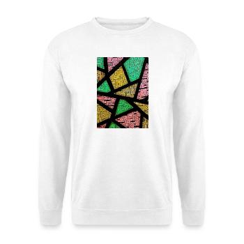 Grafische Trikolore Zen-Kunst - Unisex Pullover - Weiß - Vorne - Alina (178cm) & Michal (187cm)