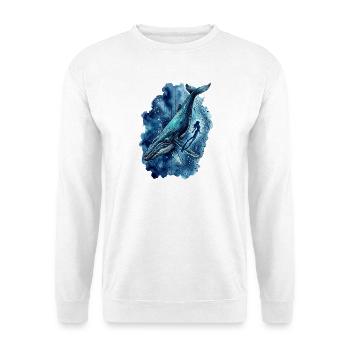 Deep Blue Odyssey Humpback & Freedive - Unisex Pullover - Weiß - Vorne - Alina (178cm) & Michal (187cm)