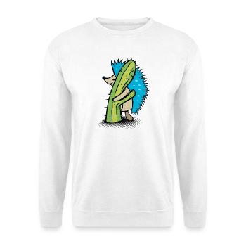 Würzige Umarmung - Unisex Pullover - Weiß - Vorne - Alina (178cm) & Michal (187cm)